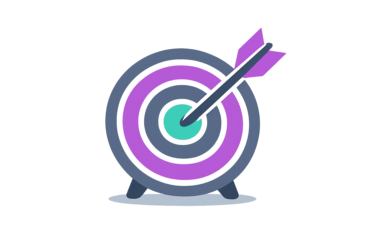 Bullseye Target with Arrow in Color Palette